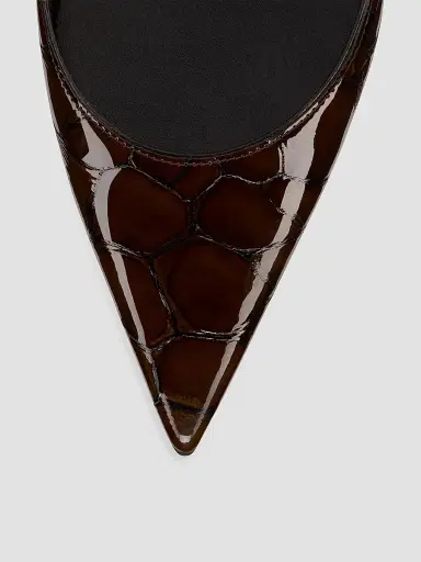 Christian Louboutin Women's Condora Strap Patent Leather 85MM Pumps - Brown | Thumbnail 4