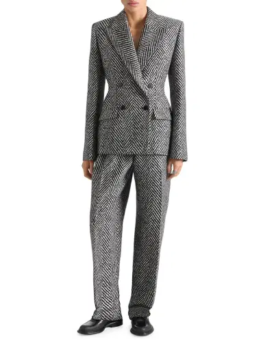Givenchy Women's Jacket in Wool - Black White | Thumbnail 2