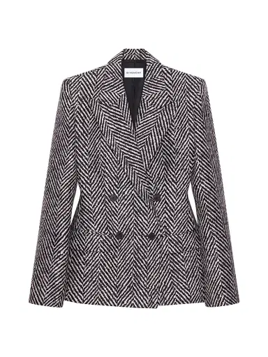 Givenchy Women's Jacket in Wool - Black White | Thumbnail 1
