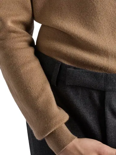 Prada Men's Cashmere Crew-Neck Sweater - Beige Khaki - Size 44 | Thumbnail 4