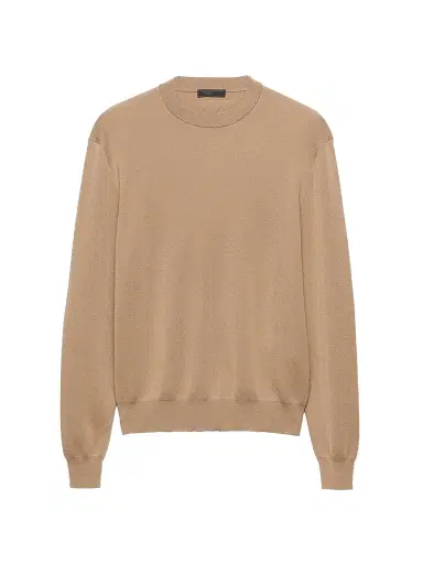Prada Men's Cashmere Crew-Neck Sweater - Beige Khaki - Size 44 | Thumbnail 1