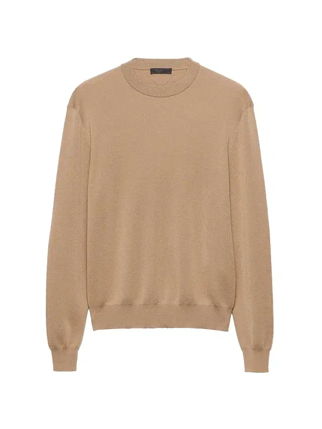 Men's Cashmere Crew-Neck Sweater - Beige Khaki
