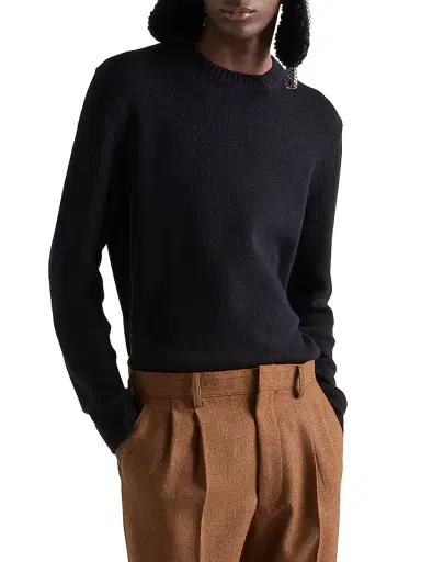 Prada Men's Cashmere Crew-Neck Sweater - Blue | Thumbnail 2
