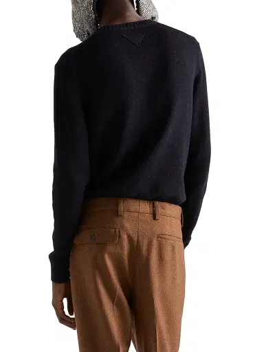 Prada Men's Cashmere Crew-Neck Sweater - Blue | Thumbnail 4