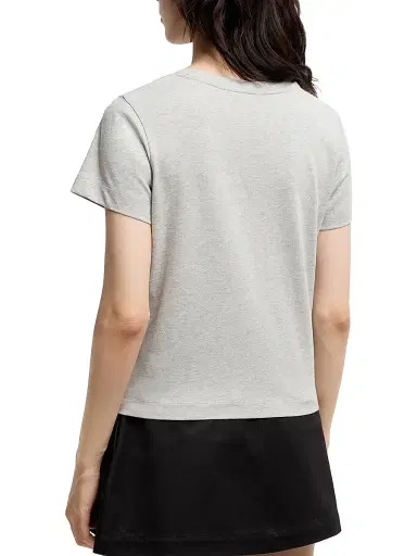 Moncler Women's Crewneck T-Shirt in Cotton - Gray | Thumbnail 3 Moncler Women's Crewneck T-Shirt in Cotton - Gray | Thumbnail 3