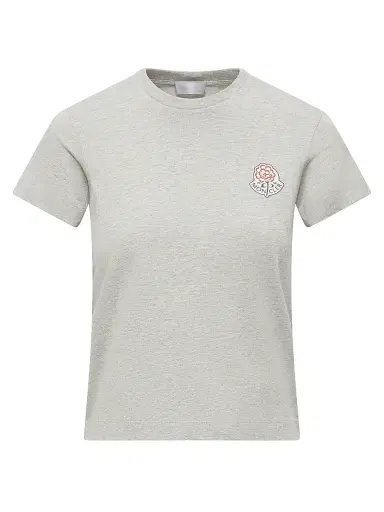 Moncler Women's Crewneck T-Shirt in Cotton - Gray | Thumbnail 1 Moncler Women's Crewneck T-Shirt in Cotton - Gray | Thumbnail 1
