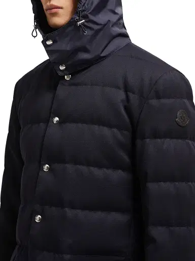 Moncler Men's Bess Puffer Jacket in Wool - Navy Blue - Size XXL | Thumbnail 4 Moncler Men's Bess Puffer Jacket in Wool - Navy Blue - Size XXL | Thumbnail 4