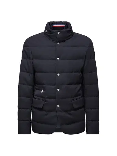 Moncler Men's Bess Puffer Jacket in Wool - Navy Blue - Size XXL | Thumbnail 1 Moncler Men's Bess Puffer Jacket in Wool - Navy Blue - Size XXL | Thumbnail 1