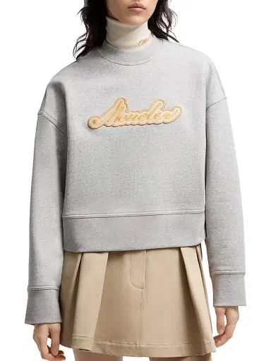 Moncler Women's Sweatshirt in Cotton - Light Gray | Thumbnail 2