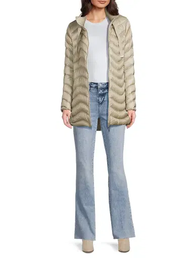Herno Women's Quilted Mid-Length Down Coat - Chantilly | Thumbnail 2