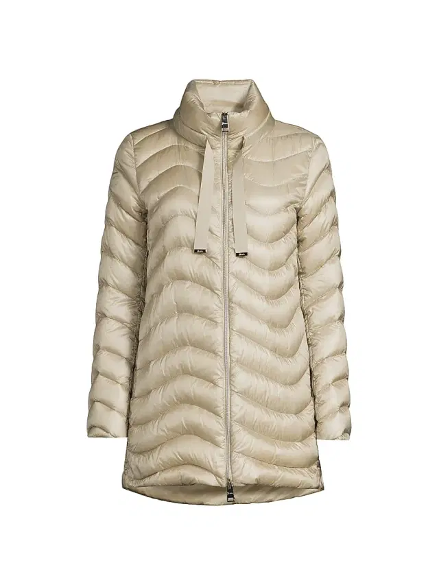 Women's Quilted Mid-Length Down Coat - Chantilly