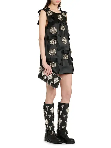 Dolce & Gabbana Women's Marlene Crystal-Embellished Leather Shoulder Bag - Nero | Thumbnail 3 Dolce & Gabbana Women's Marlene Crystal-Embellished Leather Shoulder Bag - Nero | Thumbnail 3