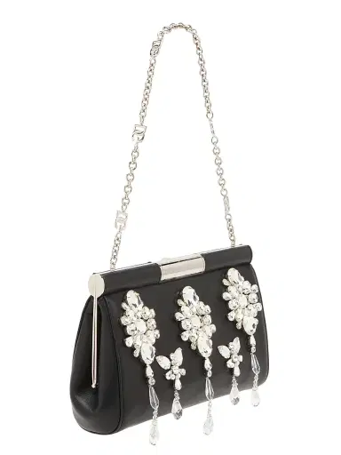Dolce & Gabbana Women's Marlene Crystal-Embellished Leather Shoulder Bag - Nero | Thumbnail 5 Dolce & Gabbana Women's Marlene Crystal-Embellished Leather Shoulder Bag - Nero | Thumbnail 5