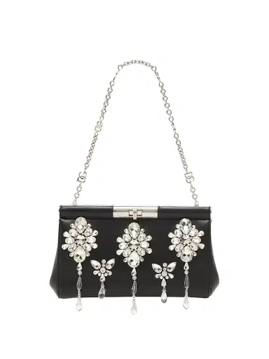 Dolce & Gabbana Women's Marlene Crystal-Embellished Leather Shoulder Bag - Nero | Thumbnail 1 Dolce & Gabbana Women's Marlene Crystal-Embellished Leather Shoulder Bag - Nero | Thumbnail 1