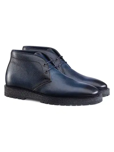 Stefano Ricci Men's Refined Ankle Derby Boots - Blue - Size 11.5 | Thumbnail 2