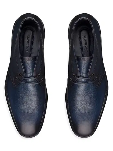 Stefano Ricci Men's Refined Ankle Derby Boots - Blue - Size 11.5 | Thumbnail 4