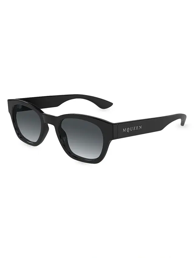 Men's  Logo 49MM Square Sunglasses - Black