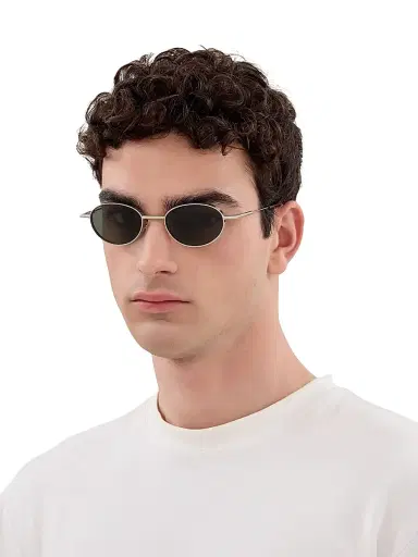 Alexander McQueen Men's Metal T-Bar 50MM Oval Sunglasses - Silver | Thumbnail 3 Alexander McQueen Men's Metal T-Bar 50MM Oval Sunglasses - Silver | Thumbnail 3