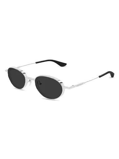 Alexander McQueen Men's Metal T-Bar 50MM Oval Sunglasses - Silver | Thumbnail 1 Alexander McQueen Men's Metal T-Bar 50MM Oval Sunglasses - Silver | Thumbnail 1