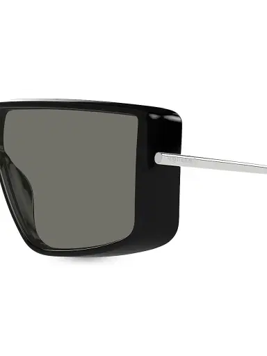 Alexander McQueen Men's T-Bar Visor 99MM Shield Sunglasses - Black | Thumbnail 4 Alexander McQueen Men's T-Bar Visor 99MM Shield Sunglasses - Black | Thumbnail 4