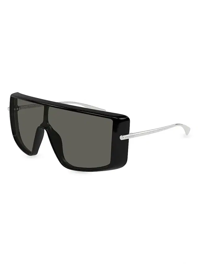 McQueen Men's T-Bar Visor 99MM Shield Sunglasses - Black