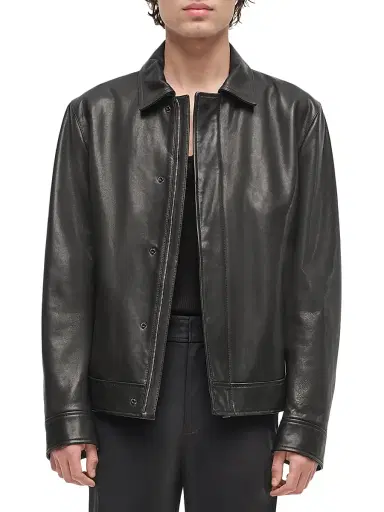 Simkhai Men's Landon Leather Jacket - Black - Size XL | Thumbnail 1