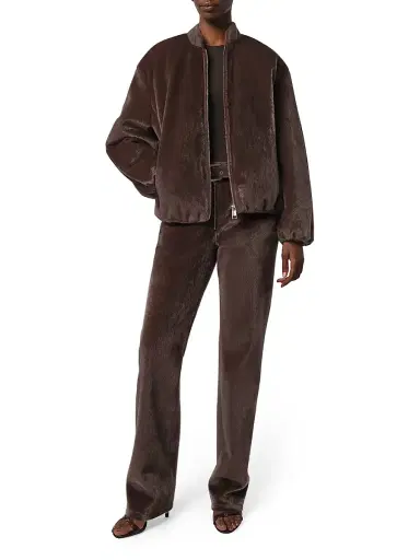 Apparis Women's Maris Faux Fur Bomber Jacket - Umber | Thumbnail 2 Apparis Women's Maris Faux Fur Bomber Jacket - Umber | Thumbnail 2