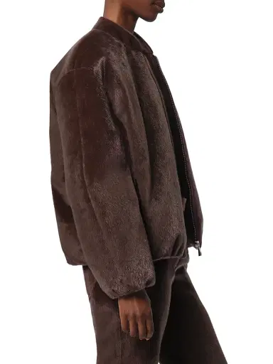 Apparis Women's Maris Faux Fur Bomber Jacket - Umber | Thumbnail 4 Apparis Women's Maris Faux Fur Bomber Jacket - Umber | Thumbnail 4