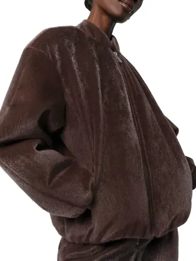 Apparis Women's Maris Faux Fur Bomber Jacket - Umber | Thumbnail 6 Apparis Women's Maris Faux Fur Bomber Jacket - Umber | Thumbnail 6