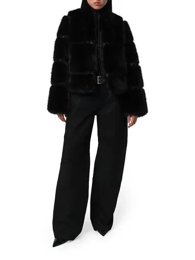 Apparis Women's Sai Faux-Sable Fur Coat - Noir - Size XL | Thumbnail 2
