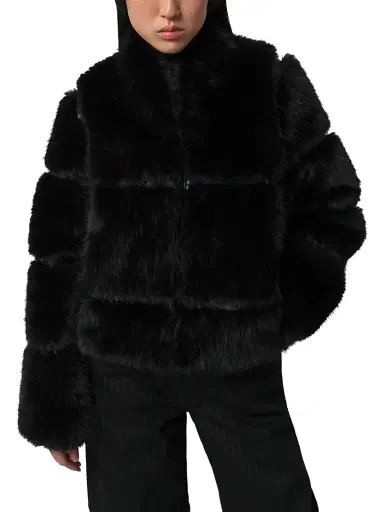 Apparis Women's Sai Faux-Sable Fur Coat - Noir - Size XL | Thumbnail 3