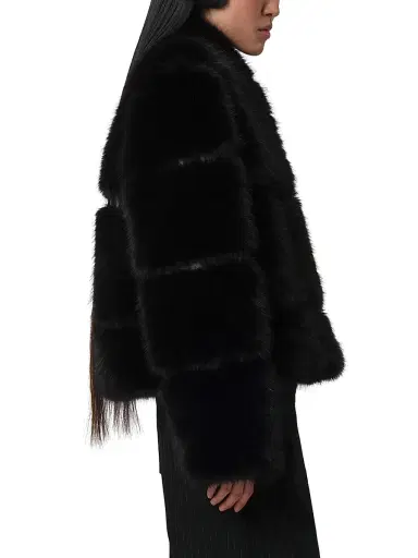 Apparis Women's Sai Faux-Sable Fur Coat - Noir - Size XL | Thumbnail 4