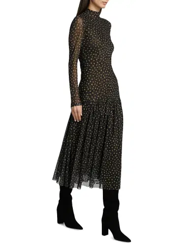 Misa Los Angeles Women's Leylani Polka Dot Midi-Dress - Golden Polka Dot - Size Small | Thumbnail 4