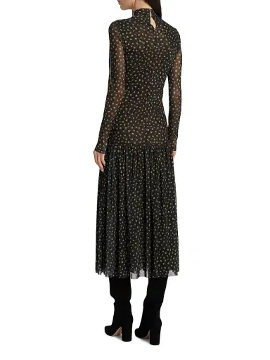 Misa Los Angeles Women's Leylani Polka Dot Midi-Dress - Golden Polka Dot - Size Small | Thumbnail 5