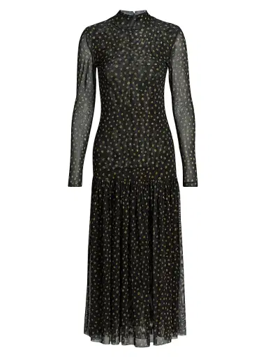 Misa Los Angeles Women's Leylani Polka Dot Midi-Dress - Golden Polka Dot - Size Small | Thumbnail 1