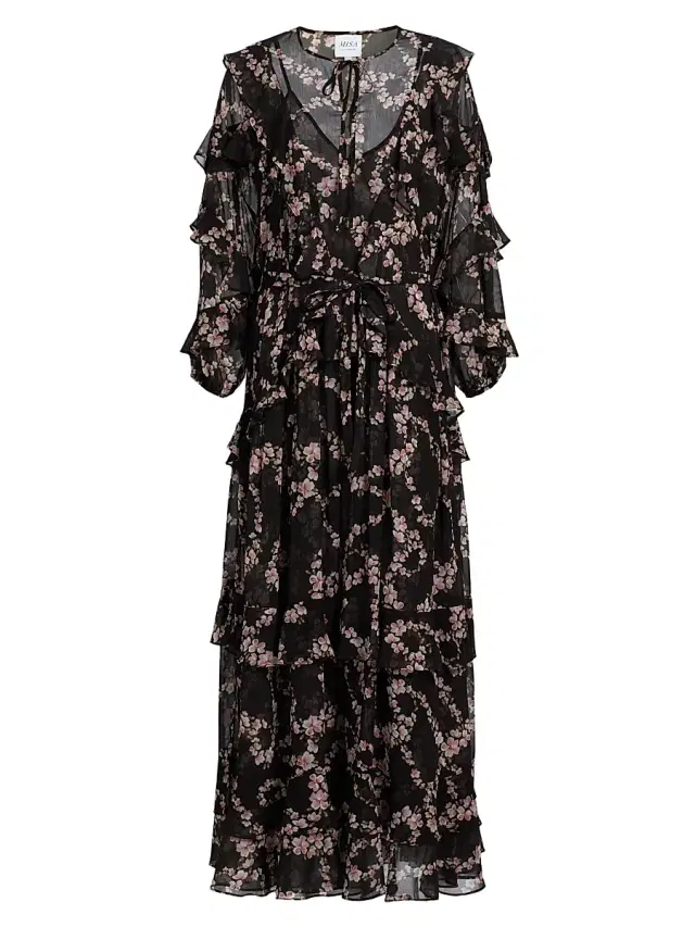 Misa Los Angeles Women's Greta Chiffon Maxi Dress - Chained Blossom Chiffon