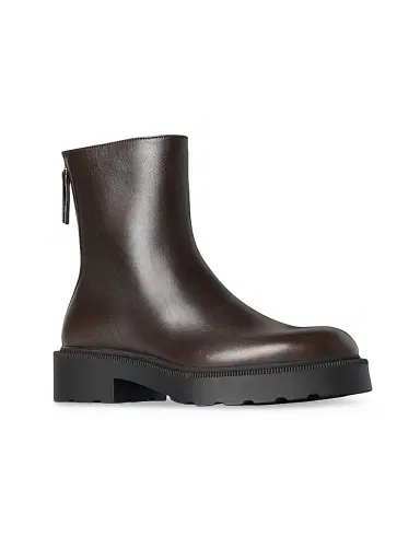 The Row Women's Nobilis 20MM Leather Ankle Boots - Lacquer Brown | Thumbnail 2 The Row Women's Nobilis 20MM Leather Ankle Boots - Lacquer Brown | Thumbnail 2