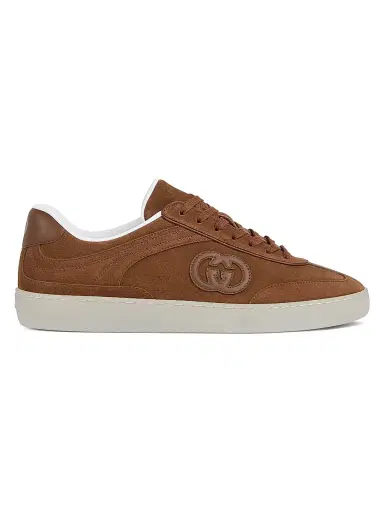 Gucci Men's G75 Suede Low-Top Sneakers - Chocolate Brown | Thumbnail 1 Gucci Men's G75 Suede Low-Top Sneakers - Chocolate Brown | Thumbnail 1