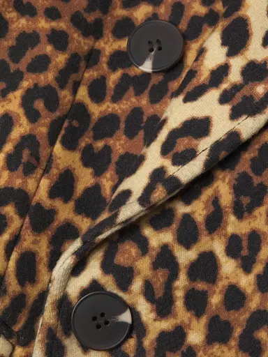Milly Women's Leopard Double-Breasted Coat | Thumbnail 6 Milly Women's Leopard Double-Breasted Coat | Thumbnail 6