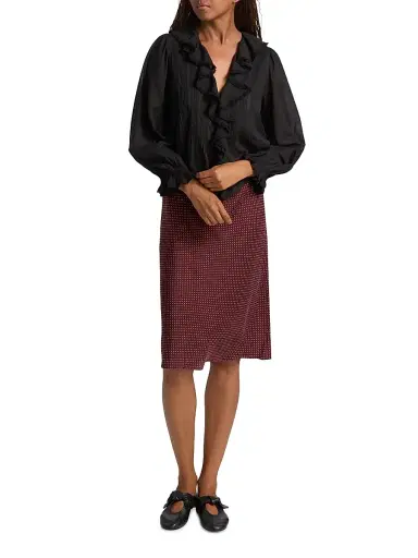 DÔEN Women's Hardy Ruffled Cotton Top - Black - Size XS | Thumbnail 2 DÔEN Women's Hardy Ruffled Cotton Top - Black - Size XS | Thumbnail 2
