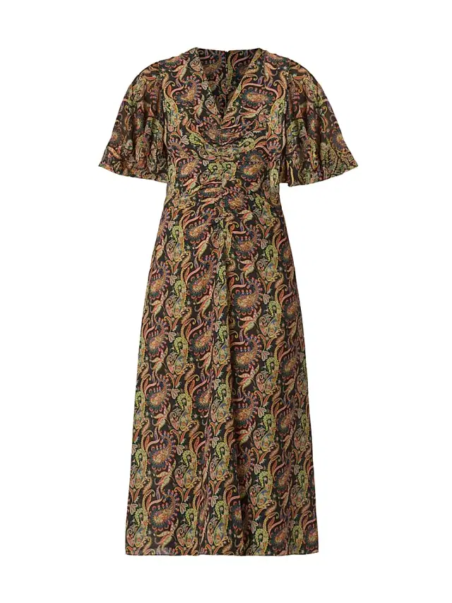 Shoshanna Women's Drew Paisley Cocktail Dress - Jet Teal Rust Multi