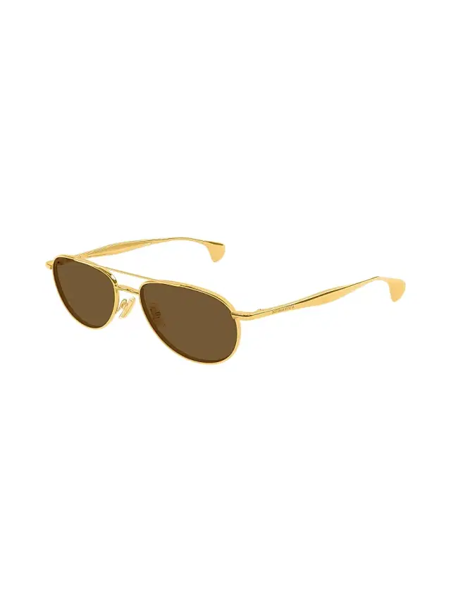 Bottega Veneta Women's Fin 56MM Aviator Sunglasses - Gold