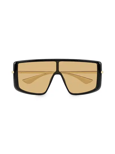 Alexander McQueen Women's T-Bar Visor 99MM Rectangular Sunglasses - Black Brown | Thumbnail 3