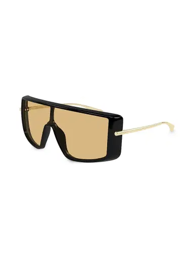 Alexander McQueen Women's T-Bar Visor 99MM Rectangular Sunglasses - Black Brown | Thumbnail 1