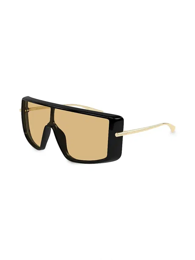 McQueen Women's T-Bar Visor 99MM Rectangular Sunglasses - Black Brown