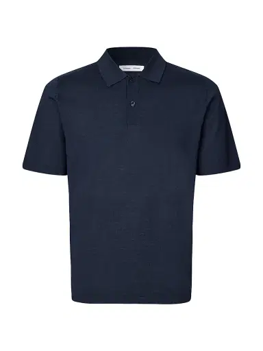 Samsoe Samsoe Men's Sarowan Wool-Blend Knit Polo Shirt - Salute | Thumbnail 1