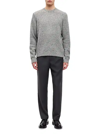 Samsoe Samsoe Men's Sanataniel Wool-Blend Crewneck Sweater - Grey Melange | Thumbnail 2 Samsoe Samsoe Men's Sanataniel Wool-Blend Crewneck Sweater - Grey Melange | Thumbnail 2