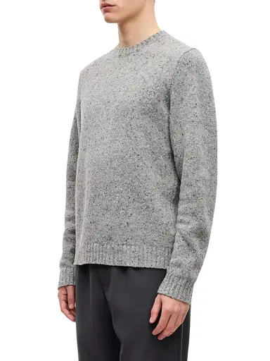 Samsoe Samsoe Men's Sanataniel Wool-Blend Crewneck Sweater - Grey Melange | Thumbnail 4 Samsoe Samsoe Men's Sanataniel Wool-Blend Crewneck Sweater - Grey Melange | Thumbnail 4