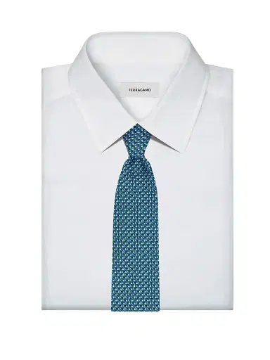 Ferragamo Men's Ancora Sailboat Silk Tie | Thumbnail 2 Ferragamo Men's Ancora Sailboat Silk Tie | Thumbnail 2