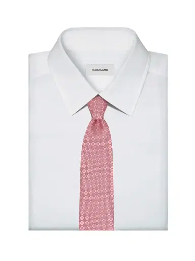 Ferragamo Men's Ada Gancio Woven Silk Tie | Thumbnail 2